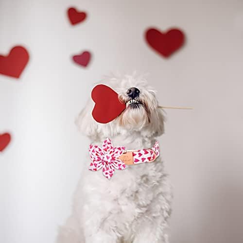 2023 Yeni Sevgililer Günü Köpek Tasması Çiçek Kravat-Babole Pet, Beyaz Kırmızı Aşk Erkek Köpek Tasması Güvenlik Metal