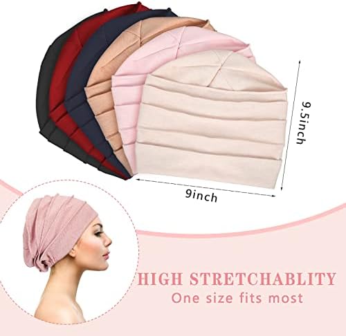 Geyoga 6 Adet Hımbıl Saç Dökülmesi bere şapkalar Yumuşak Pamuk Kanseri Şapka Sıkı Uyku Kap Şapkalar Kadınlar için
