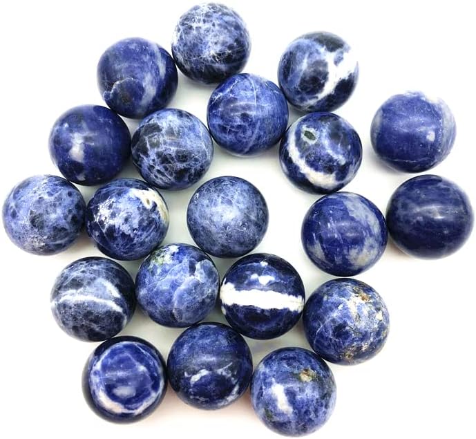 ERTİUJG HUSONG306 1 Parça 20mm Doğal Taş Mavi Sodalite Küre Kristal Küre Topu Çakra Şifa Reiki Taş El Sanatları Mineraller