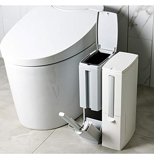 SXDS Mutfak çöp tenekesi Tuvalet Fırçası Seti ile Banyo Plastik çöp kutusu Dar Mutfak çöp kovası Ev Temizlik Araçları