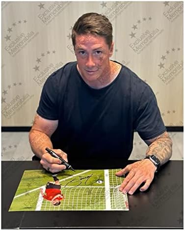 Özel Hatıra Fernando Torres ispanya Futbolunu İmzaladı Fotoğraf: 2008 Finali. Lüks Çerçeve