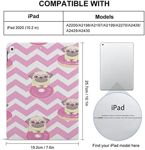 Pug Donuts ile Uyumlu Apple iPad Nesil Sevimli TPU Koruyucu Standı Kılıf Kapak ile kalemlik