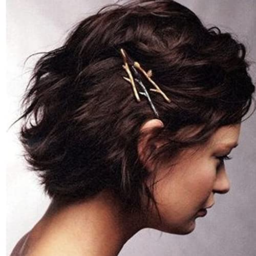 Zeshımb Altın Şube çiçek tomurcuğu saç tokası Yan Klip Minimalist Zarif saç tokası s Kadınlar için Alaşım Saç Tokası