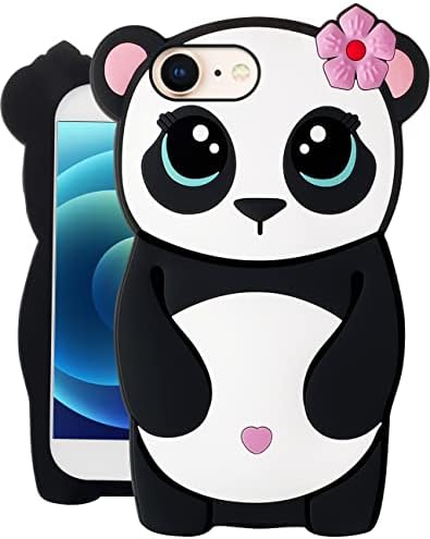 JoySolar Panda Kardeş iphone için kılıf 6/6 S/7/8/SE 2020 / SE 2022 4.7 Sevimli Silikon 3D Çizgi Film Karakteri Hayvan