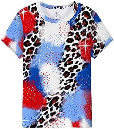 Futbol tişörtü Kadın Bayan Rahat Amerika Bayrağı Baskı O Boyun Kısa Kollu Bluz Tops Tees T Shirt Üst Kadın