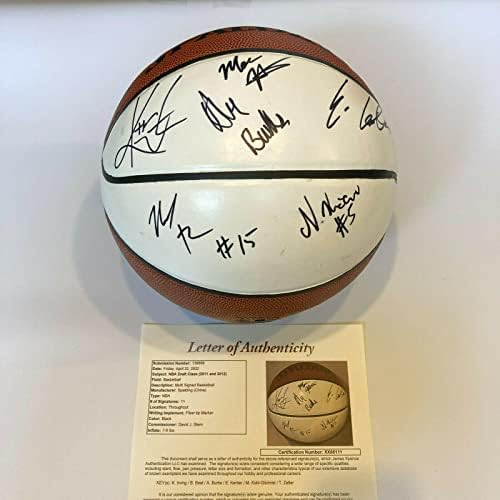 Kyrie Irving Çaylak 2011 NBA Seçmeleri Sınıf Çok İmzalı Basketbol JSA COA İmzalı Basketbollar