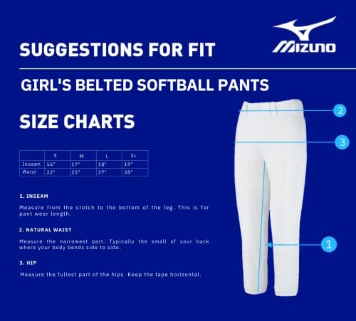 Mizuno Kızların Kuşaklı Fastpitch Softbol Pantolonu