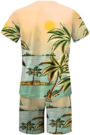 SKRK Eşofman Erkekler İlkbahar Yaz Takım Elbise Plaj Kısa Kollu Spor Baskı Gömlek Kısa Set 2 Parça için En İyi Eşofman