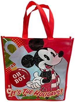 Disney'in Mickey Mouse Vintage Görünümlü Noel Koleksiyon Büyük Yeniden Kullanılabilir Tote Çanta