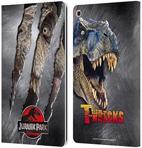 Kafa Çantası Tasarımları Resmi Lisanslı Jurassic Park Sıkıntılı Görünümlü Yaya Geçidi Logosu Deri Kitap Cüzdan Kılıf