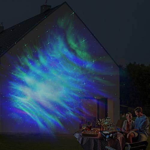 LEDMall Aurora yıldız yeşil ve RGB LED gece ışıkları dekoratif projektör ile bluetooth hoparlör uzaktan kumanda