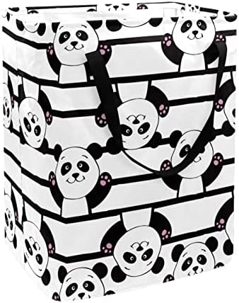 Sevimli Panda Desen Baskı Katlanabilir çamaşır Sepeti, 60L Su Geçirmez çamaşır sepetleri Çamaşır Kutusu Giysi Oyuncak
