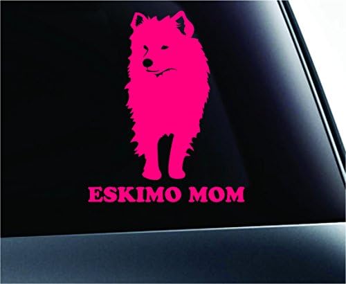 ExpressDecor Amerikan Eskimo Köpek Anne Sembol Çıkartması Komik Araba Kamyon Sticker Pencere (Beyaz)