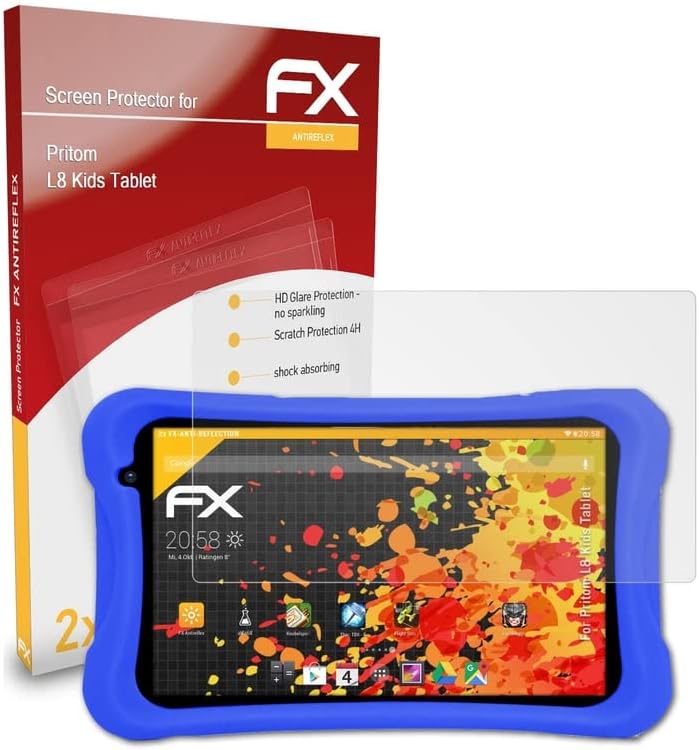 atFoliX Ekran Koruyucu ile Uyumlu Pritom L8 Çocuk Tablet Ekran koruyucu Film, Yansıma Önleyici ve Şok Emici FX Koruyucu