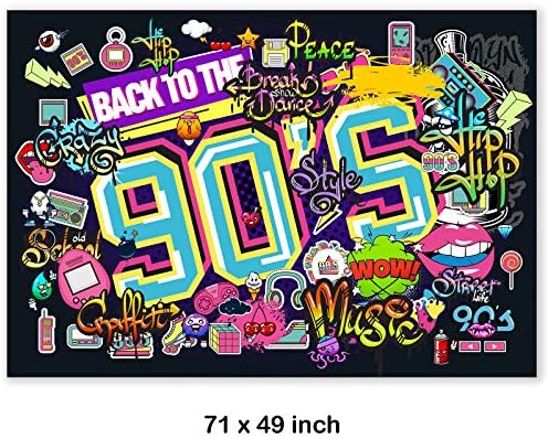 Partiler için 90'ların Arka Planına Geri Dön | 90'ların Tema Arka Planı Hip Hop Grafiti 90'ların Parti Afişine Geri