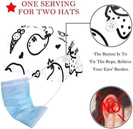 DEYYA 2 Paket Ayarlanabilir çalışma kapağı Düğme ile Ter Bandı Hemşireler için Kadın At Kuyruğu Şapka Noel Baba ve