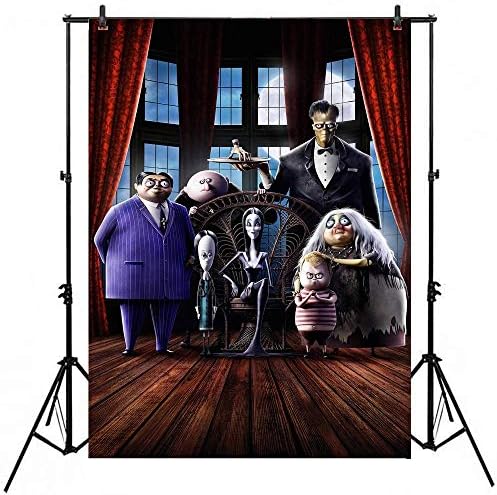 JMING Addams Aile Posteri Arka Plan Parti Malzemeleri için 5x7ft Vinil Addams Aile fotoğraf arka fonu Cadılar Bayramı