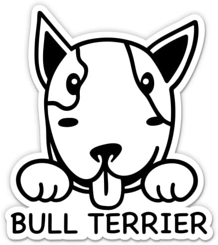 Bull Terrier Çıkartmaları - 2 Paket 3 Çıkartmalar-Araba, Telefon, Su Şişesi, Dizüstü Bilgisayar için Su Geçirmez Vinil-Bull