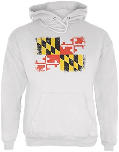 Doğma Büyüme Maryland Eyalet Bayrağı Erkek Kapüşonlu Sweatshirt