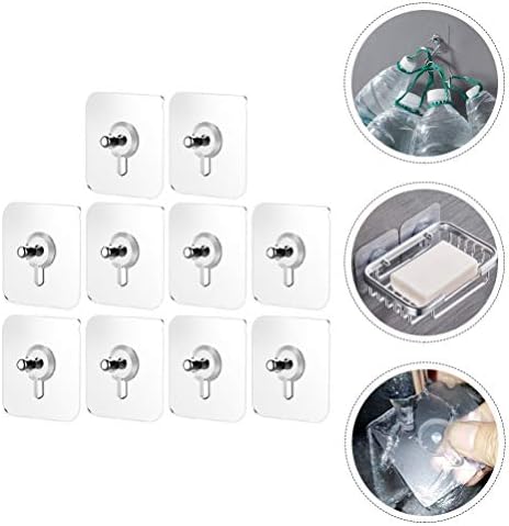 Hemoton 10 adet Şeffaf Plastik Vantuz Enayi Pedleri Vidalar ile Mobilya Şeffaf Askı Pedleri Banyo Mutfak Duvar Kapı