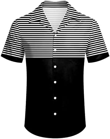 Erkekler Rahat Kısa Kollu Bahar Yaz Yatak Açma Boyun 3D Baskılı Gömlek Moda Üst Bluz Gömlek Erkek Giysileri Sonbahar