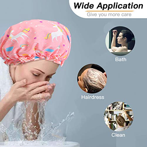 6 Paket Su Geçirmez Duş Başlığı banyo Şapkası banyo bonesi Yeniden Kullanılabilir Çift Katmanlı Banyo şapka kapağı