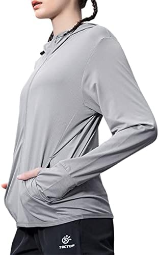 Durio güneş koruma giyimi Kadın UPF 50 + hafif ceket Hızlı Kuru Güneş Gömlek fermuarlı kapüşonlu kıyafet Bayan Döküntü