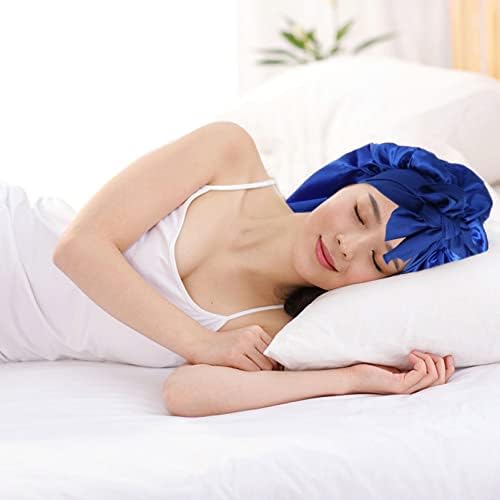 FRCOLOR 2 Parça Elastik Uyku Şapka Geniş Kenarlı Nightcap Kadın Uyku Kap Elastik Uyku Şapka Geniş Kenarlı Kap