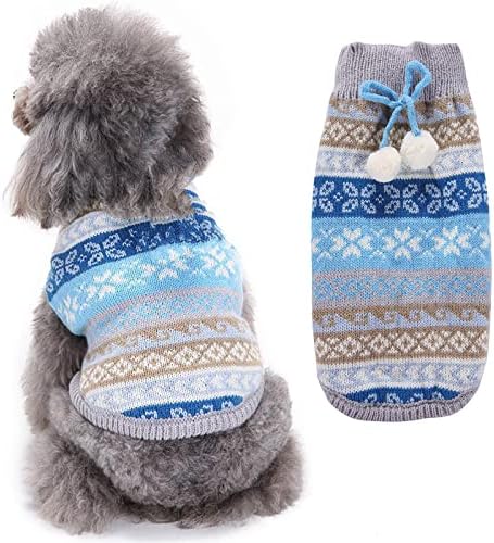 Köpekler için kapüşonlu Sweatshirt Kedi Evcil Hayvan Giysileri Noel Kar Tanesi Desen Kazak Evcil Hayvan Giyim Sevimli