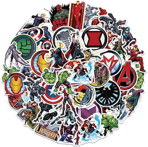 50 ADET Avengers Çıkartmalar ABD Superheros Çıkartmalar Serin Örümcek Kahraman Çıkartmalar Polivinil Su Geçirmez Dizüstü