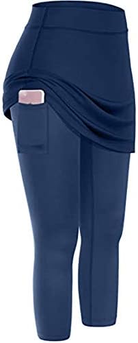 lnmuld yoga elbisesi Pantolon Kadınlar için Etekler Tenis Legging Spor Elastik Kapriler Yoga Kadın Tayt Cepler Etekli