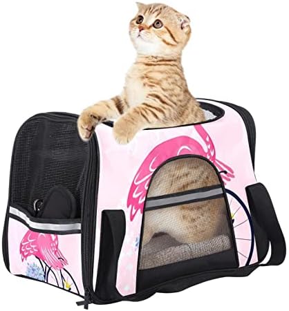 Evcil hayvan taşıyıcı, Yumuşak Taraflı Konfor Taşınabilir Katlanabilir Seyahat evcil hayvan çantası, Flamingo Bisiklet