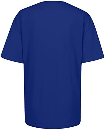 Kısa Kollu Gömlek Kadınlar için 2023 Mutlu Yeni Yıl Rahat Gevşek Fit Tişörtleri Moda Crewneck Tee Tatil Bluzlar Tops