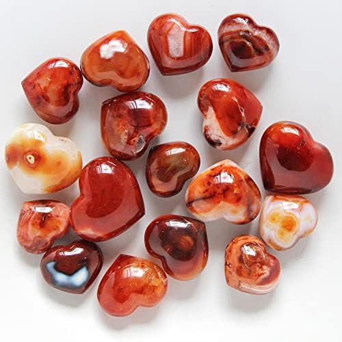 Kalp Şeklinde Carnelian Kırmızı Akik Kristal Şifa Kök Çakra Reiki Cilalı Cep Palm Taş (6 cm)