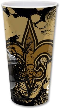 NFL New Orleans Saints Üç Paket 24 Onsluk Dayanıklı Plastik Bardaklar
