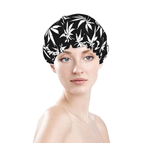Kadınlar Kullanımlık Streç Hem Saç Şapka Vintage Beyaz Esrar Çift Katmanlar Su Geçirmez Duş Başlığı banyo bonesi