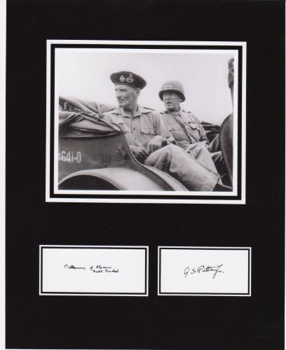 General George Patton & Field Marshall Montgomery Parlak Fotoğraf Kağıdına 8 X 10 İmzalı Fotoğraf
