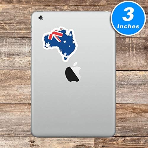 Avustralya Bayrağı Çıkartması Bayrak Çıkartmalı Ülke Ana Hatları-3'lü Paket-2,5, 3 ve 4 inçlik Dizüstü Bilgisayar