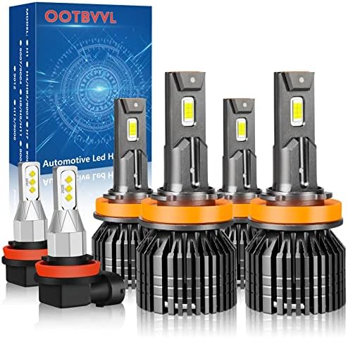 OOTBVVL Nissan Altima için Fit(2007-2018) H11 yüksek ışın LED far lambaları + H11 Düşük ışın LED far ampulü + H11